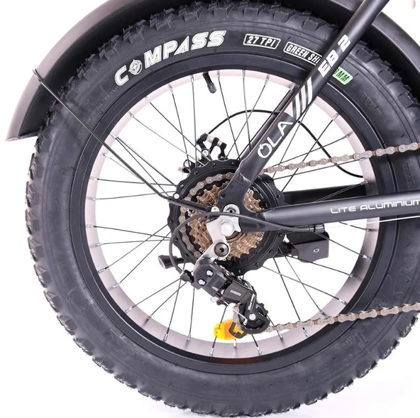 OLA Electrobold EB2 Elektrikli Bisiklet 20” Jant Fat Bike Elektrikli Bisiklet Siyah - 7