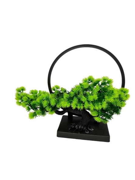 Yapay Çiçek Bonsai Ağacı Çemberli Model Dekoratif Yapay Ağaç Bonzai Yapay Ağaç Masa Ofis Hediyelik - 6