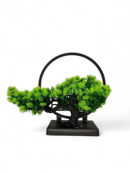 Yapay Çiçek Bonsai Ağacı Çemberli Model Dekoratif Yapay Ağaç Bonzai Yapay Ağaç Masa Ofis Hediyelik - 2