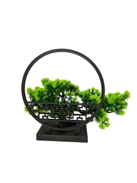 Yapay Çiçek Bonsai Ağacı Çemberli Model Dekoratif Yapay Ağaç Bonzai Yapay Ağaç Masa Ofis Hediyelik - 4
