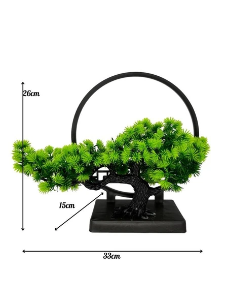 Yapay Çiçek Bonsai Ağacı Çemberli Model Dekoratif Yapay Ağaç Bonzai Yapay Ağaç Masa Ofis Hediyelik - 7
