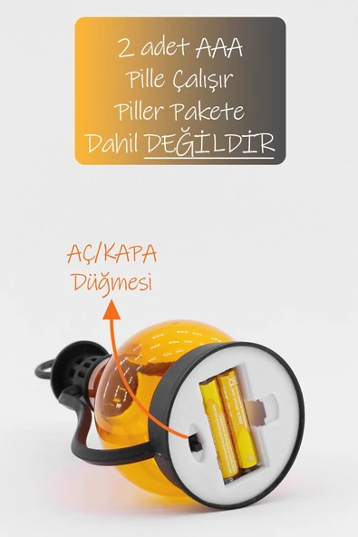 Led Mum Vintage Retro Gaz Lambası Tipi Pilli Dumansız Alevli Dekoratif Yapay Mum Işıldak El Lambası - Resim 5