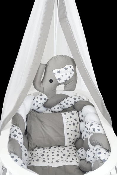 TommyBaby Masal Sepet Beşik Ahşap Beşik Örgülü Uyku Setli Doğal Ahşap Beşik - 8