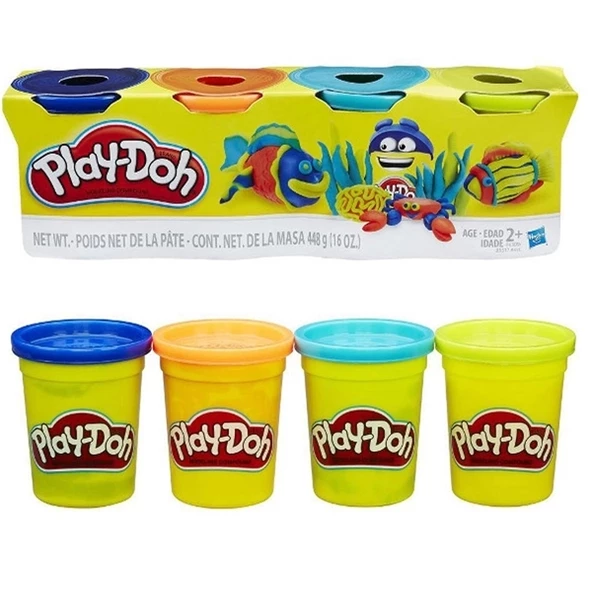 2 Adet Hasbro B5517 Play-Doh 4'lü Oyun Hamuru +2 Yaş toplam 8 Hamur