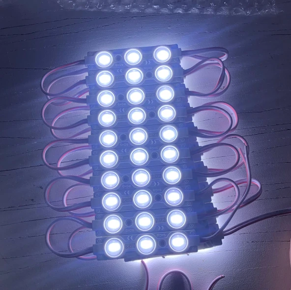 Beyaz 3 Ledli Kablolu Parmak Led 12 v 5li