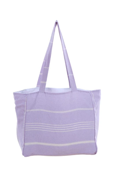 Bags Kumaş Çizgili Kol Çantası %100 Pamuklu Plaj Çantası - 5