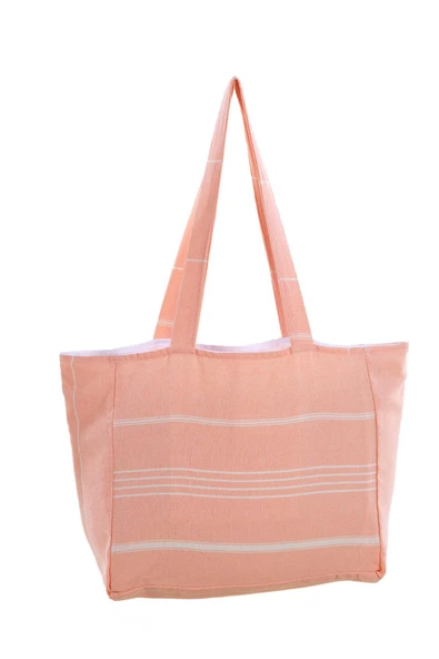 Bags Kumaş Çizgili Kol Çantası %100 Pamuklu Plaj Çantası - 3