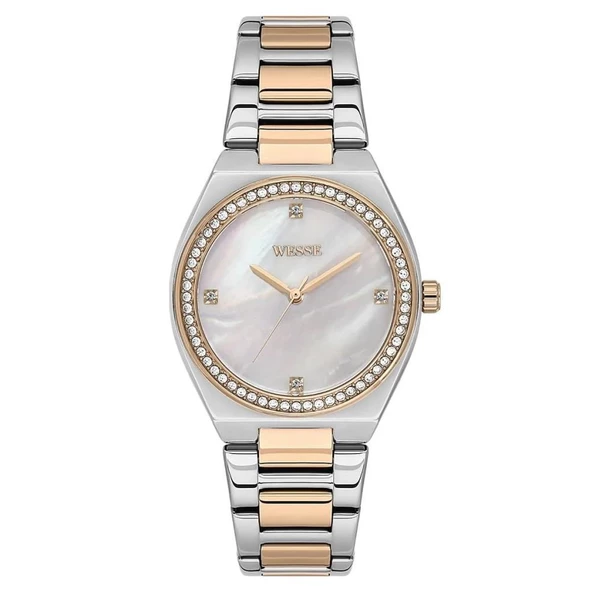 Wesse WWL112005 Quartz Çelik Rose/Gri Sedef Kadran 34 mm Kadın Kol Saati