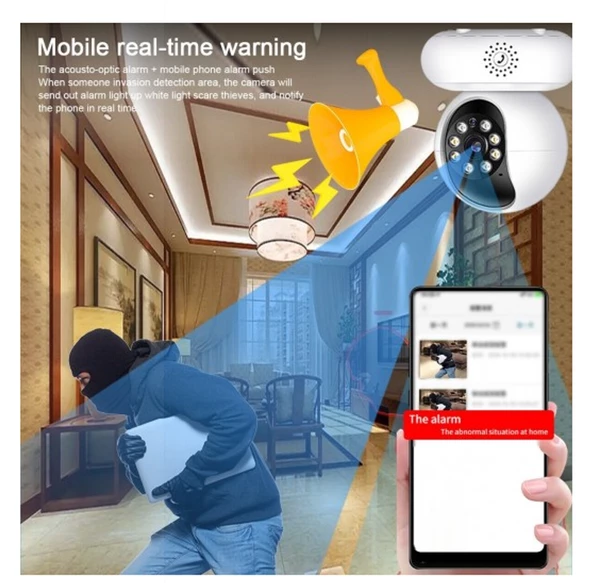 1080p Çift Wifi 2.4/5 Ghz Ip Kamera Akıllı Ev Güvenlik Bebek Hareket Izleme Sesli Interkom Uzaktan - 2