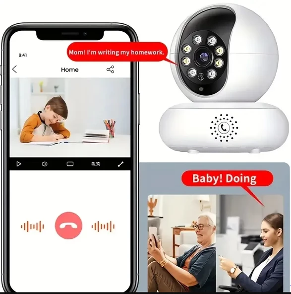 1080p Çift Wifi 2.4/5 Ghz Ip Kamera Akıllı Ev Güvenlik Bebek Hareket Izleme Sesli Interkom Uzaktan - 4