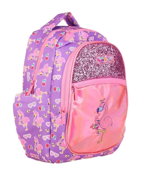 Kaukko Kids Love Sırt Çantası Aynalı Taşlı Flamingo L5137 - 2