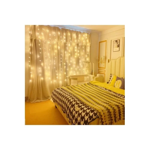 Periboia 8 Fonksiyonlu Peri Perde Led Uzaktan Kumandalı Günışığı Perde Peri Led (3 mt x 3 mt)