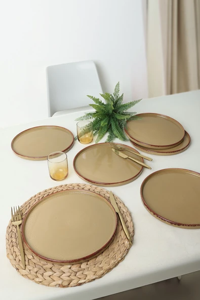 Keramika Keraart Vintage Stackable Servis Tabağı 27 Cm 6 Adet 21979 - Resim 3