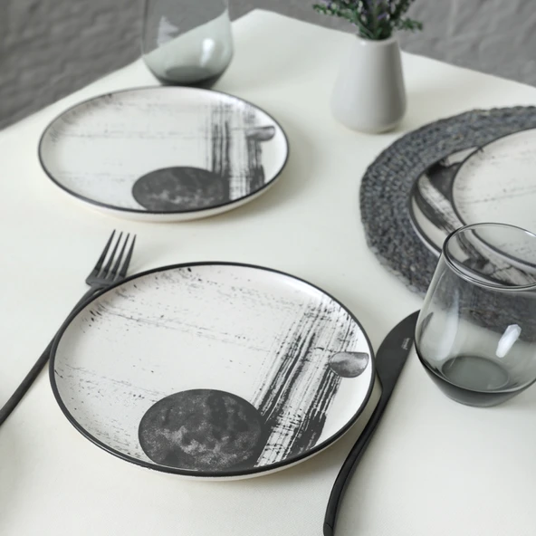 Keramika Keraart Shadowy Nordic Pasta Tabağı 22 Cm 6 Adet 21783 - 2