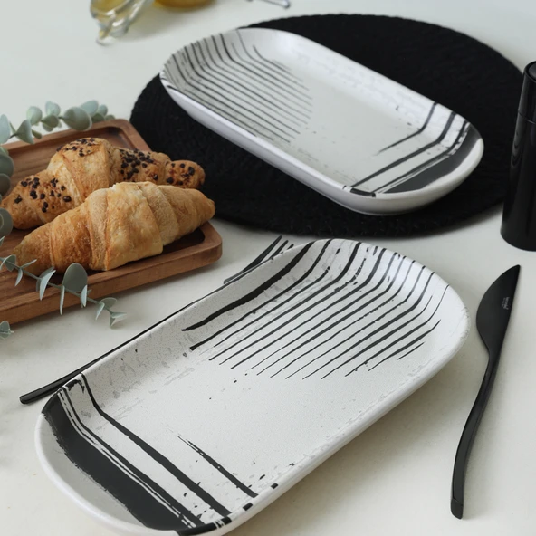 Keramika Keraart Shadowy Noyan Kayık Tabak 28 Cm 2 Adet 21784