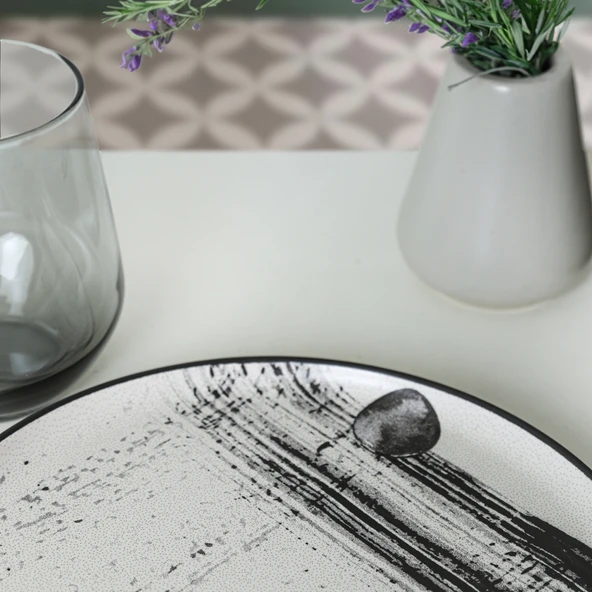 Keramika Keraart Shadowy Nordic Pasta Tabağı 22 Cm 6 Adet 21783 - 4