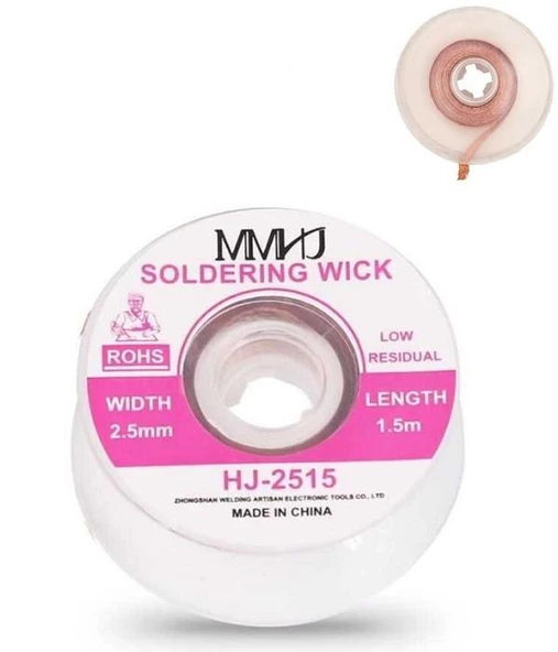 Lehim Alma Teli  HJ-2515 2,5mm 1,5 Metre ( Emici / Çekme) solder wick hatfon