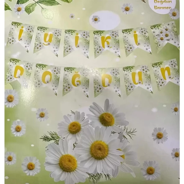 Papatya Temalı İyi Ki Doğdun Banner
