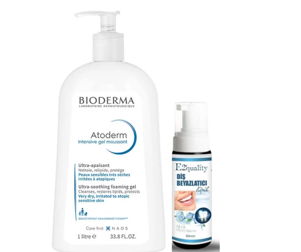 Bioderma Atoderm Intensive Temizleme Jeli 1 Litre- Diş Beyazlatıcı Köpük Hediye