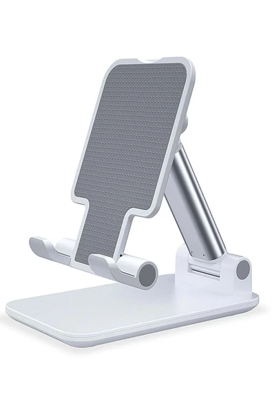 Profesyonel Tablet Ve Telefon Tutucu Stand 2 Kademeli Uzunluk Beyaz ürün görseli 1