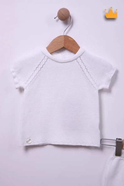 Kısa Kol Kız Bebek Şortlu Triko Takım 5505 - 3