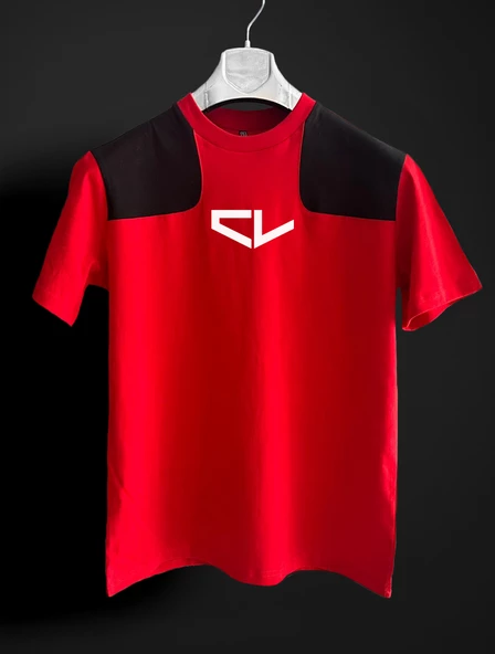 Charles Leclerc logo F1  Kırmızı-Siyah T-shirt