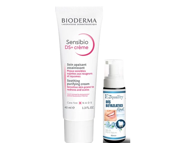 Bioderma Sensibio DS+ Soothing Tazeleyici Cilt Kremi 40 ml- Diş Beyazlatıcı Köpük Hediye
