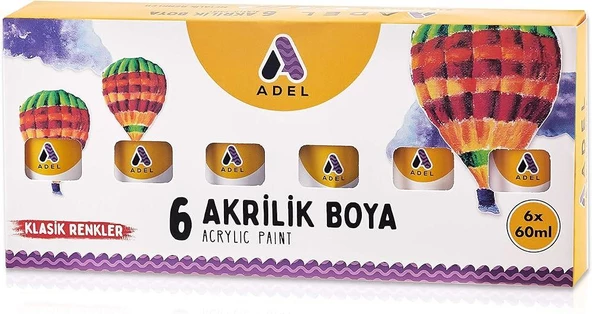Adel Akrilik Boya Temel Renk 6 Renk ürün görseli 1