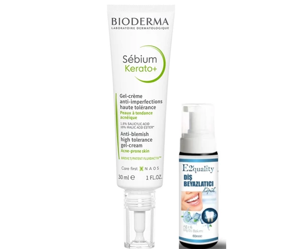 Bioderma Sebium Kerato Nemlendirici Jel Krem 30 ml- Diş Beyazlatıcı Köpük Hediye