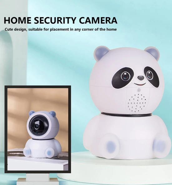 Panda Görünümlü 360° 1080p Ip Güvenlik Kamerası Gece Görüşlü Wifi Kamera - 6