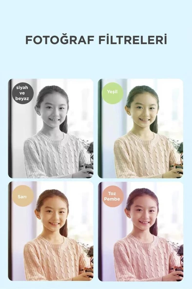 Torima CMR-16 Mor Mini 1080p Hd Çocuk Kamera Dijital Fotoğraf Makinesi 2.0 Inç Ekran 5 Adet Oyun - 5