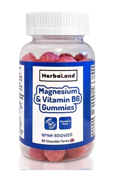 Herbaland Gummies Magnezyum ve Vitamin B6 60 Çiğnenebilir Form