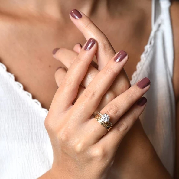 Tektaş Alyans Altın Yüzük Burgu Tasarım ürün görseli 1