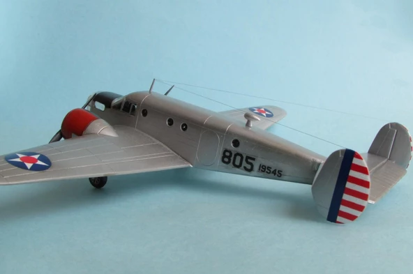 Beechcraft At 11 Kansan PM Model Demonte Plastik Uçak Maket Kiti - 5