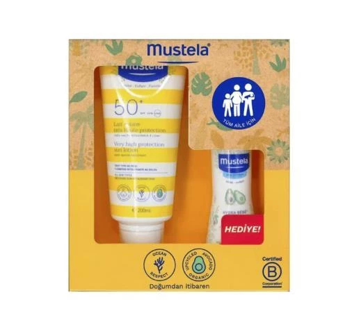 Mustela Güneş Losyonu SPF50 200 ml + Mustela Hydra Bebe 100 ml