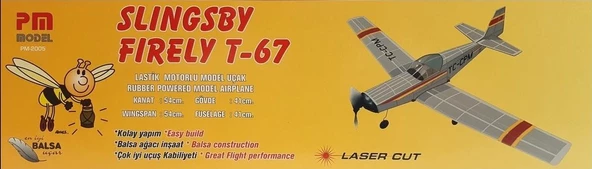 Slingsby T-67 Firely Pm Model Lastik Motorlu Demonte Serbest Uçuş Modeli