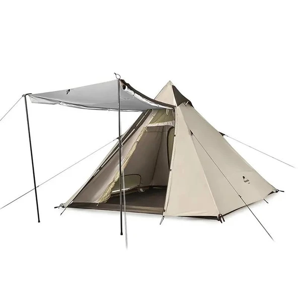 Naturehike Glamping 4 Kişilik Çift Katmanlı Otomatik Kurulum Piramid Çadır - Resim 2