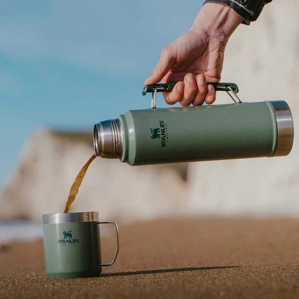 Stanley 10-08266-001 Klasik Vakumlu 1 Litre Çelik Termos - Yeşil - 8