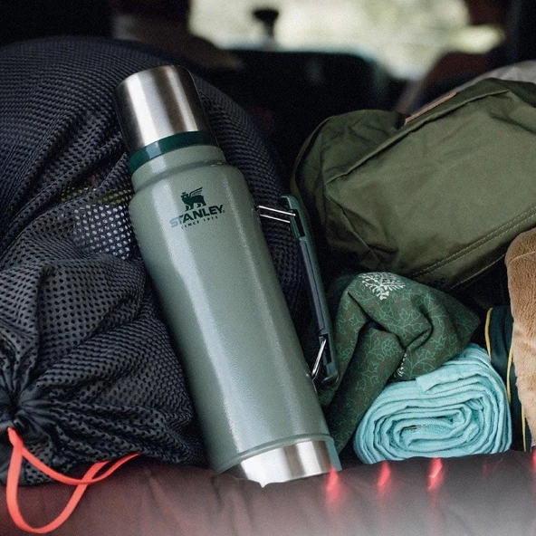 Stanley 10-08266-001 Klasik Vakumlu 1 Litre Çelik Termos - Yeşil - 6