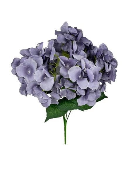Nettenevime Yapay Çiçek Ortanca Çiçeği Demeti 43 cm Açık Koyu Lila - Resim 3