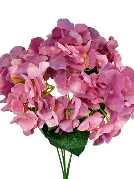 Nettenevime Yapay Çiçek Ortanca Çiçeği Demeti 43 cm Pembelila - Resim 4