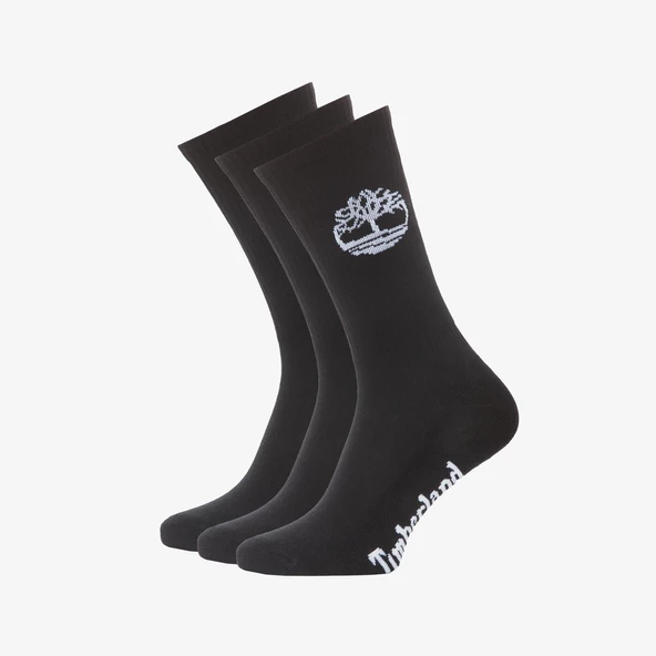 Timberland 3PP Core Double Logo Sport Crew Socks - Black