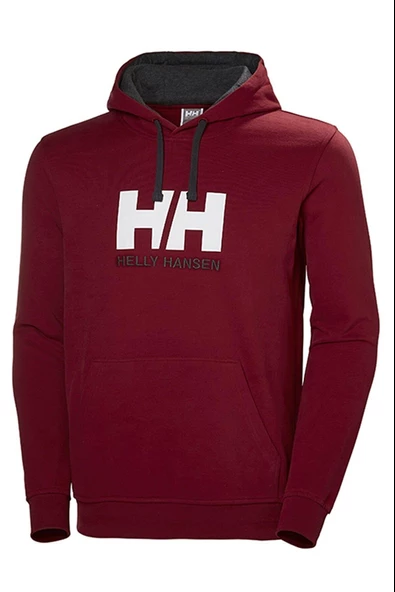 Helly Hansen Hh Logo Kapüşonlu Erkek Sweatshirt - Bordo