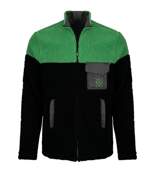 Luo Camp Rüzgar Geçirmez Erkek Peluş Polar  01 - BLACK/GREEN