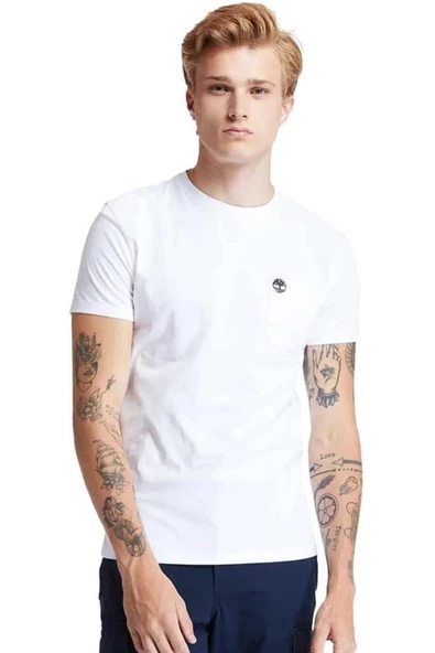 Timberland Chest Pocket SS Erkek T-Shirt - White