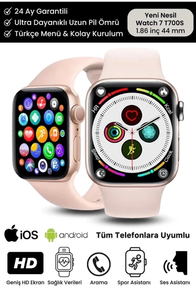 Su Geçirmez 45mm T700s Watch 7 Ios Android Sağlık Sensörlü Bluetooth Aramalı Alarm Akıllı Saat