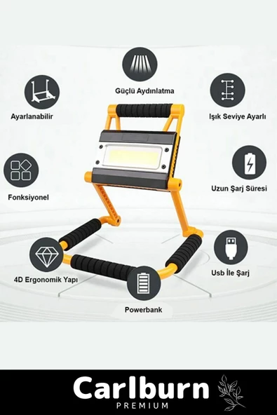 Premium Seri Beyaz Işık Sert Plastik TPR Su Geçirmez Pilli 1300 Lümen Güçlü Aydınlatma - Resim 2