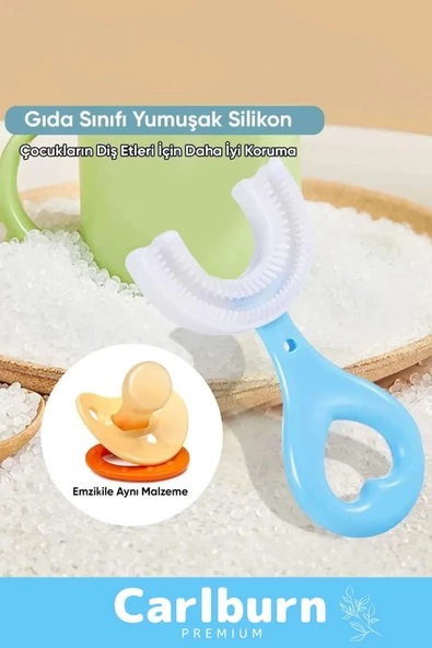 Özel Üretim Pürüzsüz Yuvarlak Kenar Gıda Sınıfı Silikondan Üretilen Yumuşak Bebek Çocuk Diş Fırçası - 3