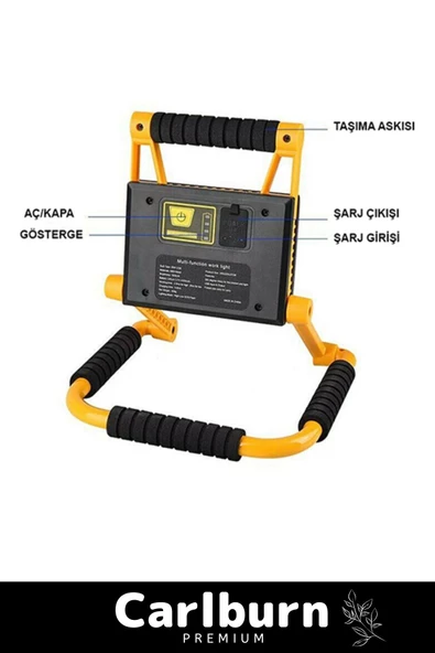 Premium Seri Beyaz Işık Sert Plastik TPR Su Geçirmez Pilli 1300 Lümen Güçlü Aydınlatma - Resim 3