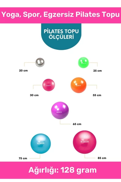 Profesyonel Seri Dayanıklı Yüksek Kalite Mini Gymball 20cm Pembe Pilates Topu Şişirme Pompa Hediyeli - 2
